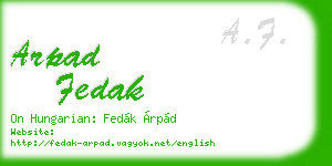 arpad fedak business card