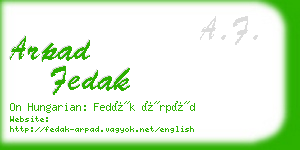 arpad fedak business card
